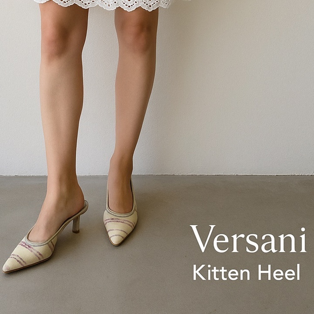 Versani Made in Italy Kitten Heel Mules – Size 5.5 B - Picture 9 of 9